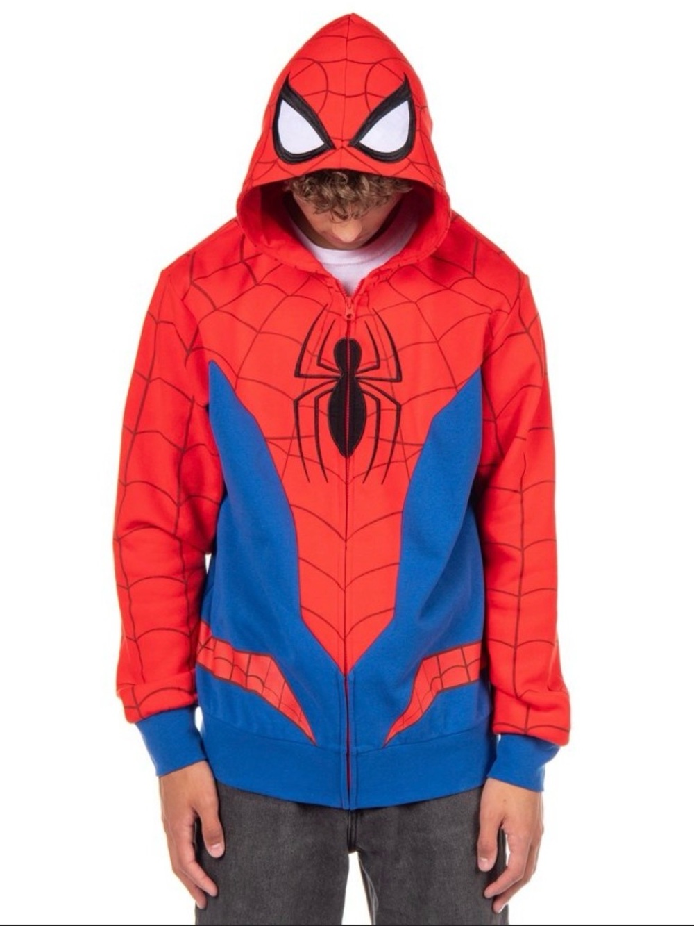 Marvel Red and Blue Spider-Web Zip Hoodie